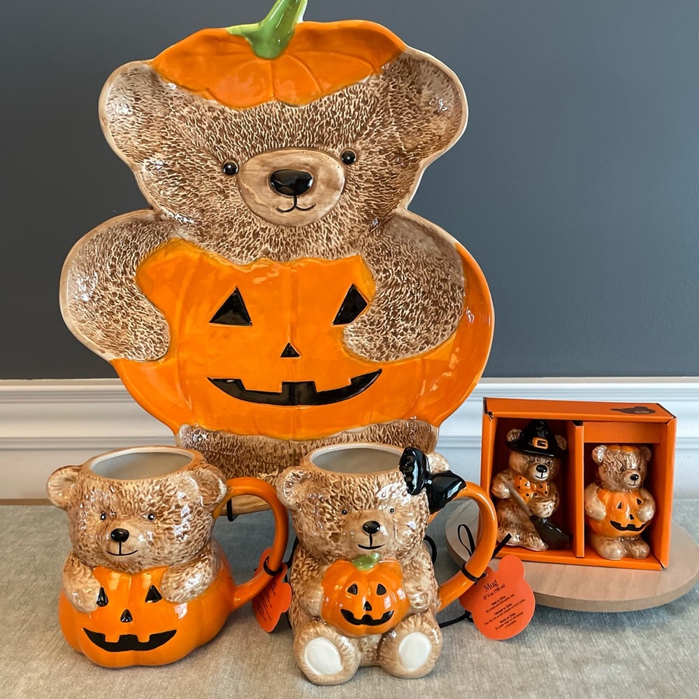 Cute Teddy Bear Halloween Ceramic Set